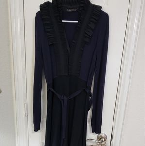 BCBGMaxazria Long Sleeve Silk Sweater Dress M